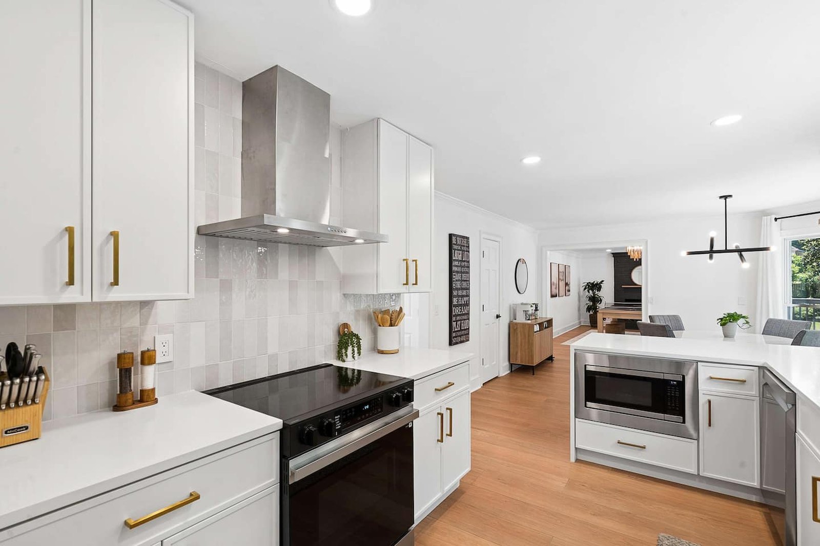 the kitchen